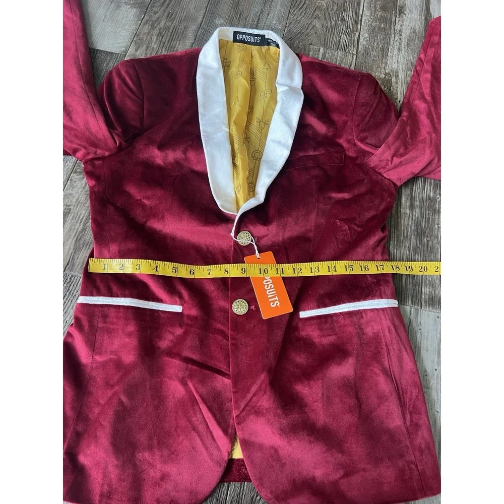 Opposuits Christmas Dinner Jacket Men Velvet Burgundy Size‎ 36 Festive Blazer